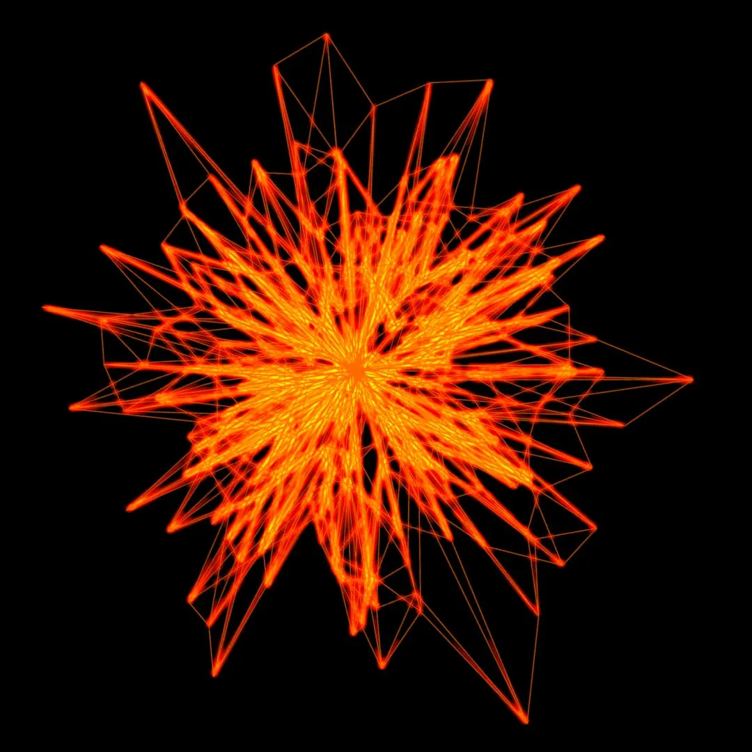 A glowing polygon looking like the explosion of a star